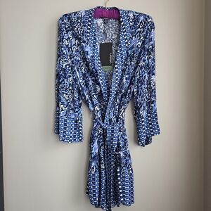 Kimono NWT Wrap Robe Cardigan  Duster Viscose Olsen Loungewear Sz S/M